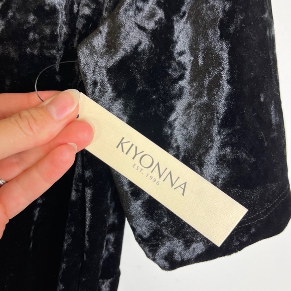 Kiyonna 0X Black Burnout Velvet Wrap Dress L/XL Witchy Whimsigoth Goth Halloween - Picture 2 of 13